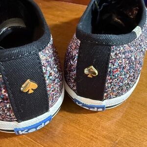 kate spade Multicolor Glitter Sneakers with Gold Spade Accent like new!